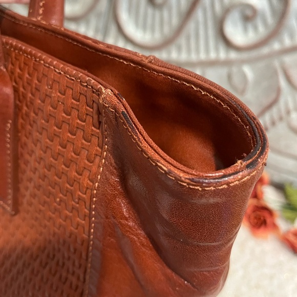 FLOTO Brown Woven Leather Tote VGC RARE! Hand Made in Italy 🇮🇹 - Picture 8 of 13